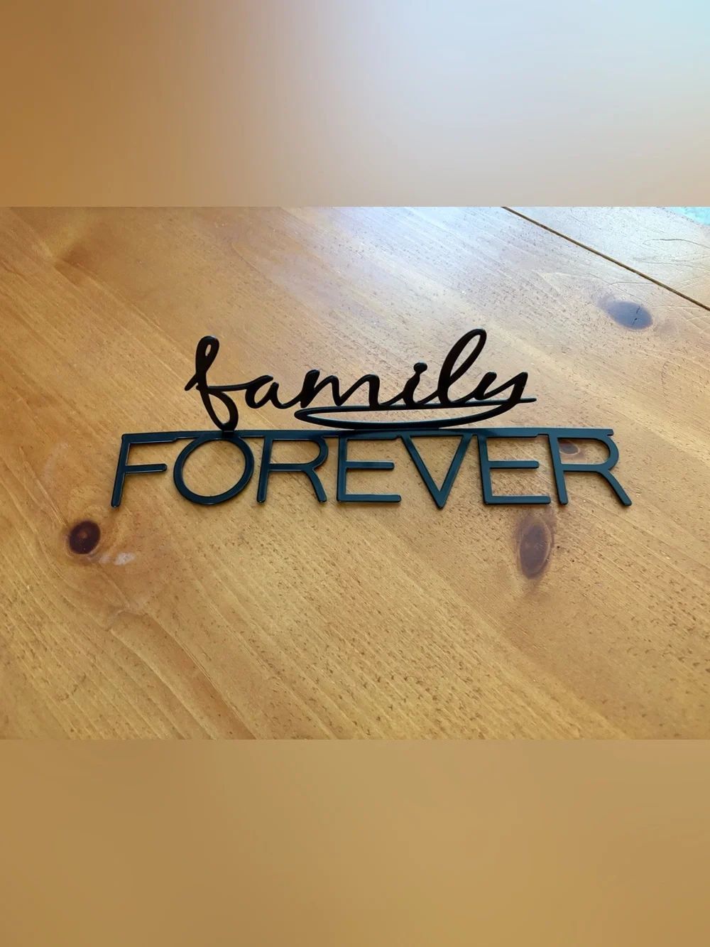 Pottery Barn Family Forever Metal Sign, Black, Brand New